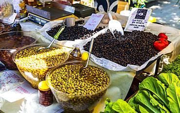 Olive stand, Chania, Crete, Greek Islands, Greece, Europe