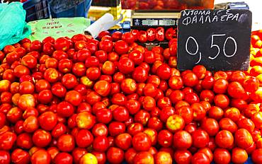 Tomatoes for sale, Chania, Crete, Greek Islands, Greece, Europe