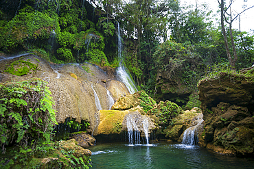 El Nicho waterfall, located in the Sierra del Escambray mountains not far from Cienfuegos, Cuba, West Indies, Caribbean, Central America