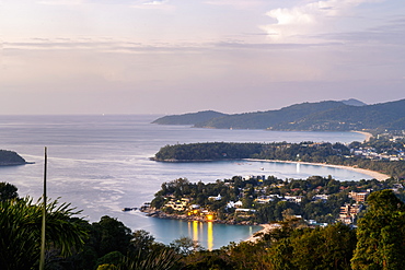 Sunset over Kata beach view point, Phuket, Thailand, Southeast Asia, Asia