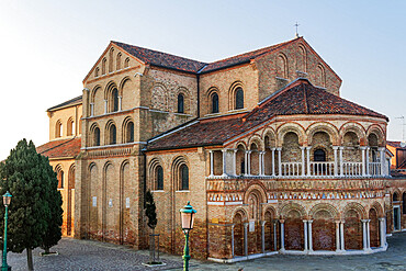 External day view of 7th century Basilica Santa Maria e San Donato (Basilica dei Santi Maria e Donato), Murano, Venice, UNESCO World Heritage Site, Veneto, Italy, Europe