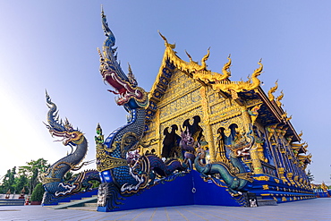 Exterior view of Wat Rong Suea Ten (Blue Temple) in Chiang Rai, Thailand, Southeast Asia, Asia