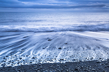 Jokulsarlon black sand beach, Iceland, Europe.