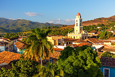 View of Bell Tower and Trinidad, UNESCO World Heritage Site, Sancti Spiritus, Cuba, West Indies, Caribbean, Central America