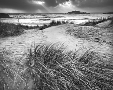 The beach at Bantham during a storm, near Kingsbridge, Devon, England, United Kingdom, Europe