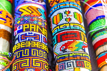 Traditional handmade shakira bracelets for sale in the San Blas Islands, Kuna Yala, Panama, Central America