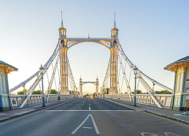 Illuminated Albert Bridge, London, England, United Kingdom, Europe