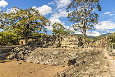 Temple 22 in East Court in Copan Ruins, UNESCO World Heritage Site, Copan, Honduras, Central America