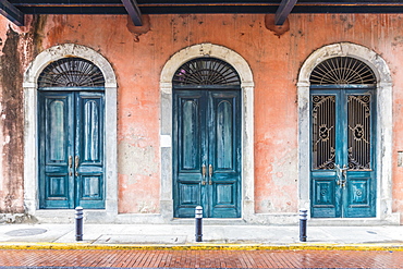 Typically colourful architecture in the historic old quarter (Casco Viejo) in Panama City, Panama, Central America