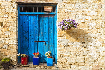 A typical view of a building in the traditional village of Omodos in Cyprus, Europe