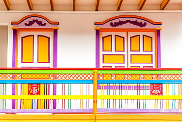 Colourful colonial architecture in Jerico, Antioquia, Colombia, South America