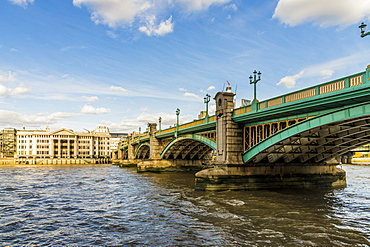 Southwark Bridge over the River Thames, London, England, United Kingdom, Europe