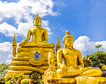 The Golden Buddha statue at the Big Buddha complex (The Great Buddha) in Phuket, Thailand, Southeast Asia, Asia