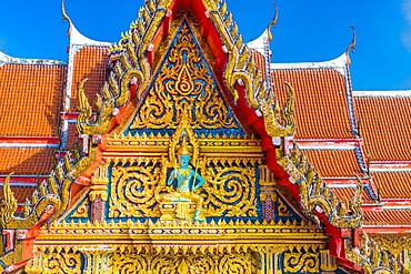 Beautiful detail on Wat Chalong Temple in Phuket, Thailand, Southeast Asia, Asia