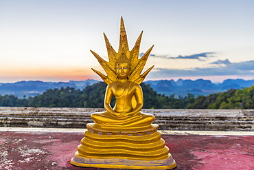 A statue of Buddha at the Tiger Cave Temple in Krabi, Thailand, Southeast Asia, Asia