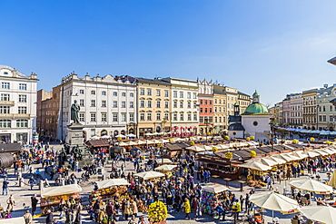 The main square, Rynek Glowny, in the medieval old town of Krakow, UNESCO World Heritage Site, Krakow, Poland, Europe