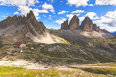 Tre Cime di Lavaredo and Mount Paterno, Dolomites, Bolzano Province, Trentino-Alto Adige, Italy, Europe