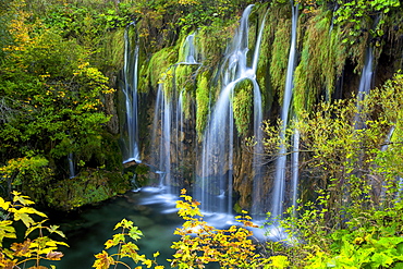 Waterfalls in Plitviche National Park, UNESCO World Heritage Site, Croatia, Europe