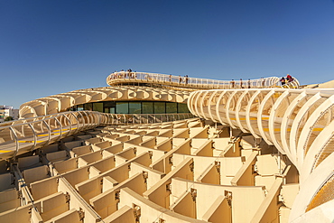 Setas de Sevilla, Metropol Parasol a huge wooden modern architecture structure, Seville, Andalucia, Spain, Europe