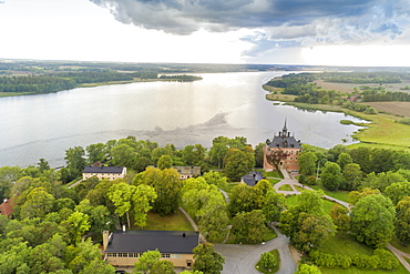 Wik (Vik) Castle and Lake Malaren near Wik Castle, in Uppsala County, Sweden, Scandinavia, Europe