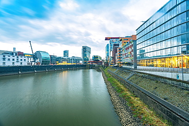 Gehry Buildings and Media Hafen, Dusseldorf, North Rhine-Westphalia, Germany, Europe