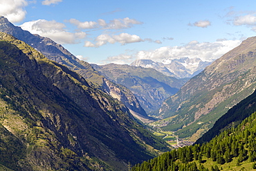 Natural landscape of the Swiss Alps and Valleys near Zermatt, Valais, Switzerland, Europe