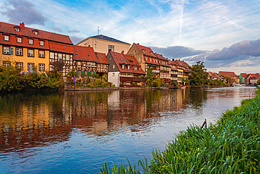 Old houses by the Fischerei on the Linker Regnitzarm, Little Venice, Bamberg, UNESCO World Heritage Site, Bavaria, Germany, Europe