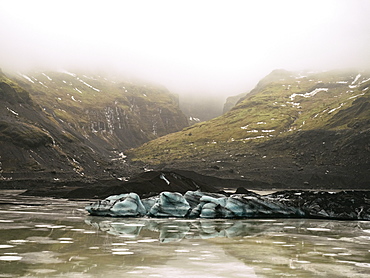 Solheimajokull Glacier in southern Iceland, between the volcanoes Katla and Eijafjallajokull, Iceland, Polar Regions