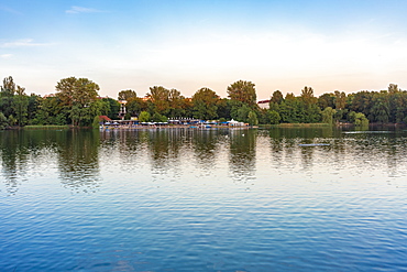 Lake Weissensee in East Berlin, Germany, Europe