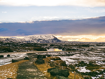 Landscape in the northern part of Iceland early in the morning close to Krafla, Iceland, Polar Regions