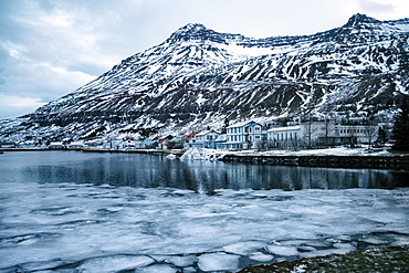 Seydisfjordur, a town and municipality in the Eastern Region of Iceland at the innermost point of the fjord of the same name, Iceland, Polar Regions