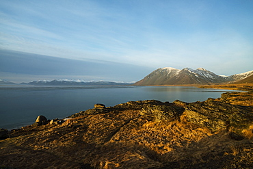 Vesturhorn at sunrise near the Fjords at the south eastern corner of Iceland, Iceland, Polar Regions