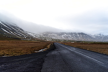 Road 54 at the peninsula above Reykjavik early in the morning, Iceland, Polar Regions