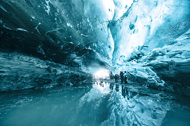 Ice cave in Vatnajokull glacier, Iceland, Polar Regions