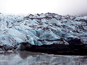 Solheimajokull Glacier in southern Iceland, between the volcanoes Katla and Eijafjallajokull, Iceland, Polar Regions