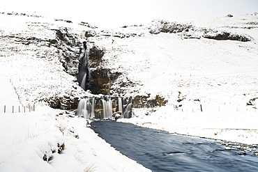 Gluggafoss waterfall in winter, Iceland, Polar Regions