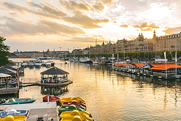 Strandvagen in Norrmalm and Skansen seen on the left side at the center of Stockholm, Sweden, Scandinavia, Europe