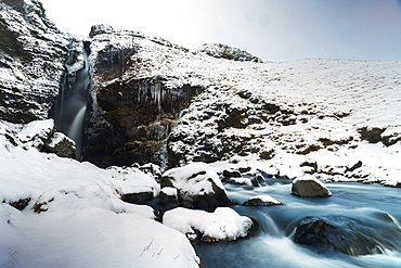 Gluggafoss waterfall in winter, Iceland, Polar Regions