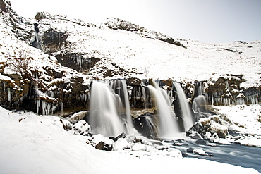 Gluggafoss waterfall in winter, Iceland, Polar Regions