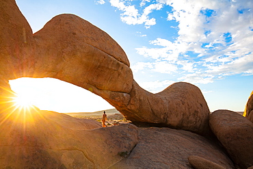 Model on Spitzkoppe, Namibia, Africa