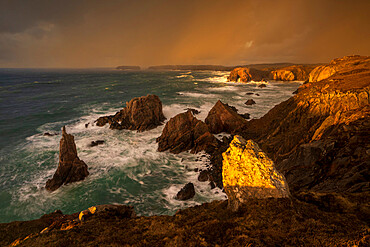 Damatic conditions at Mangersta, Mangersta Beach, Isle of Lewis and Harris, Outer Hebrides, Scotland, United Kingdom, Europe