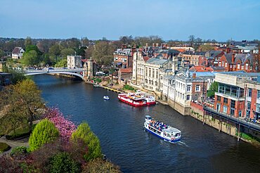 York river boat cruise on the river Ouse and Lendal bridge York city centre North Yorkshire