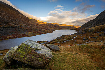 The Glyderau range with Llyn Ogwen in Snowdonia National Park, Wales