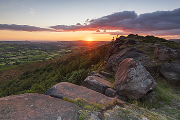 Sunset at The Roaches, Peak District National Park, Staffordshire, England, United Kingdom, Europe