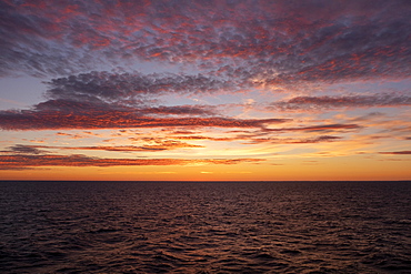 Midnight sun setting over Baltic Sea, Russia, Europe