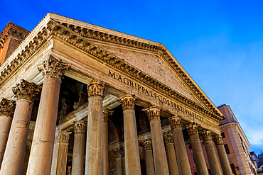 The Pantheon at night, UNESCO World Heritage Site, Piazza della Rotonda, Rome, Lazio, Italy, Europe