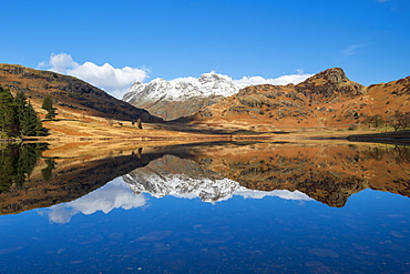 Blea Tarn with mirror reflections, Blea Tarn, Lake District National Park, UNESCO World Heritage Site, Cumbria, England, United Kingdom, Europe