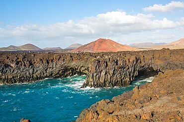 Los Hervideros, lava caves on the rugged Atlantic coast, El Golfo, Yaiza, Lanzarote, Las Palmas Province, Canary Islands, Spain, Atlantic, Europe