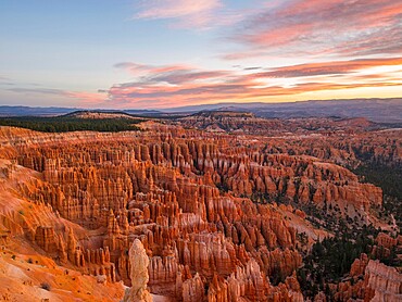 View over the Silent City from the Rim Trail at Inspiration Point, dawn, Bryce Canyon National Park, Utah, United States of America, North America