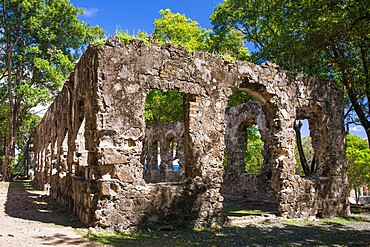 Historic military ruins, Pigeon Island National Landmark, Gros Islet, St. Lucia, Windward Islands, Lesser Antilles, West Indies, Caribbean, Central America